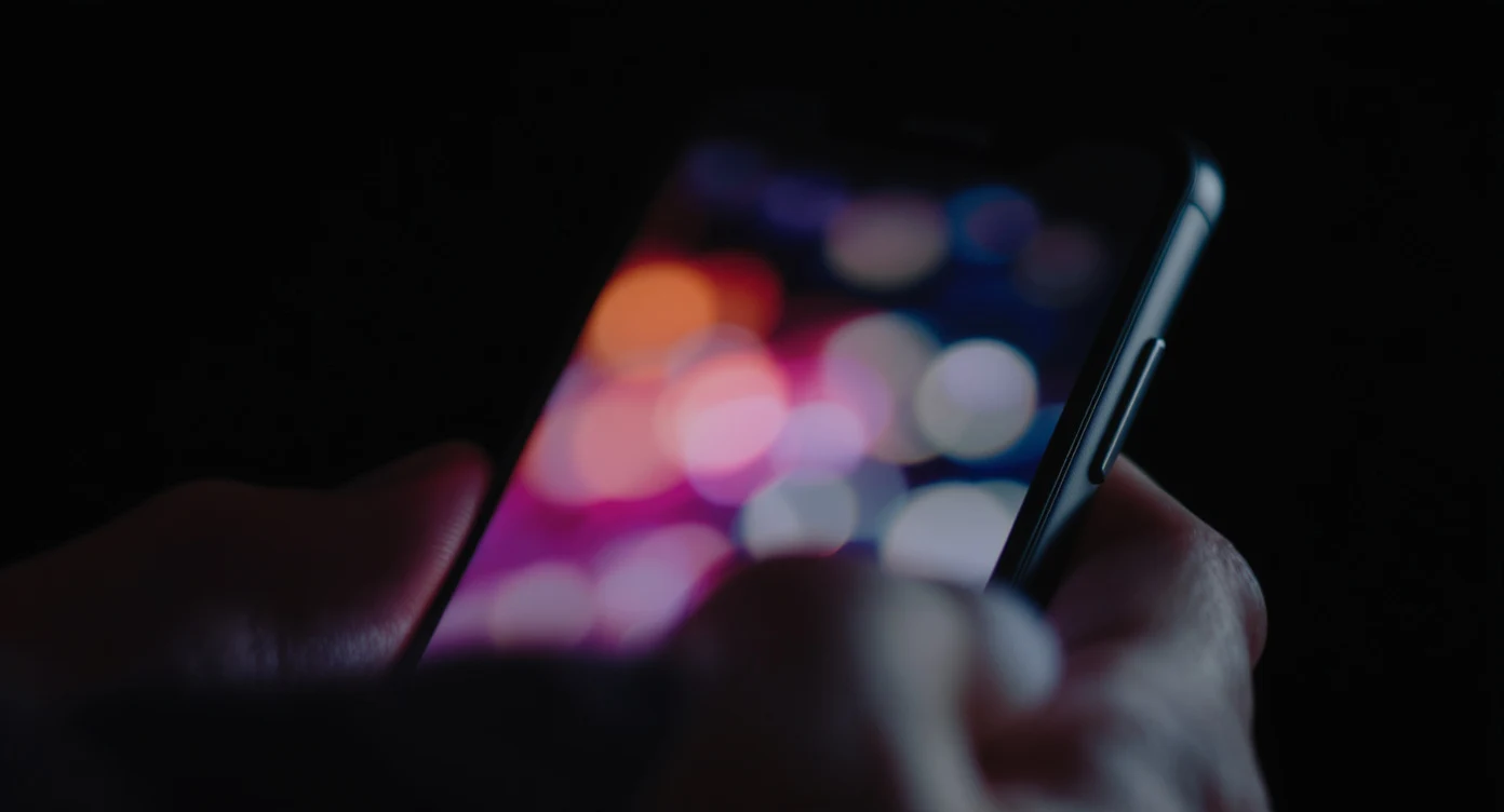 Social media apps on smartphone representing automated content presence